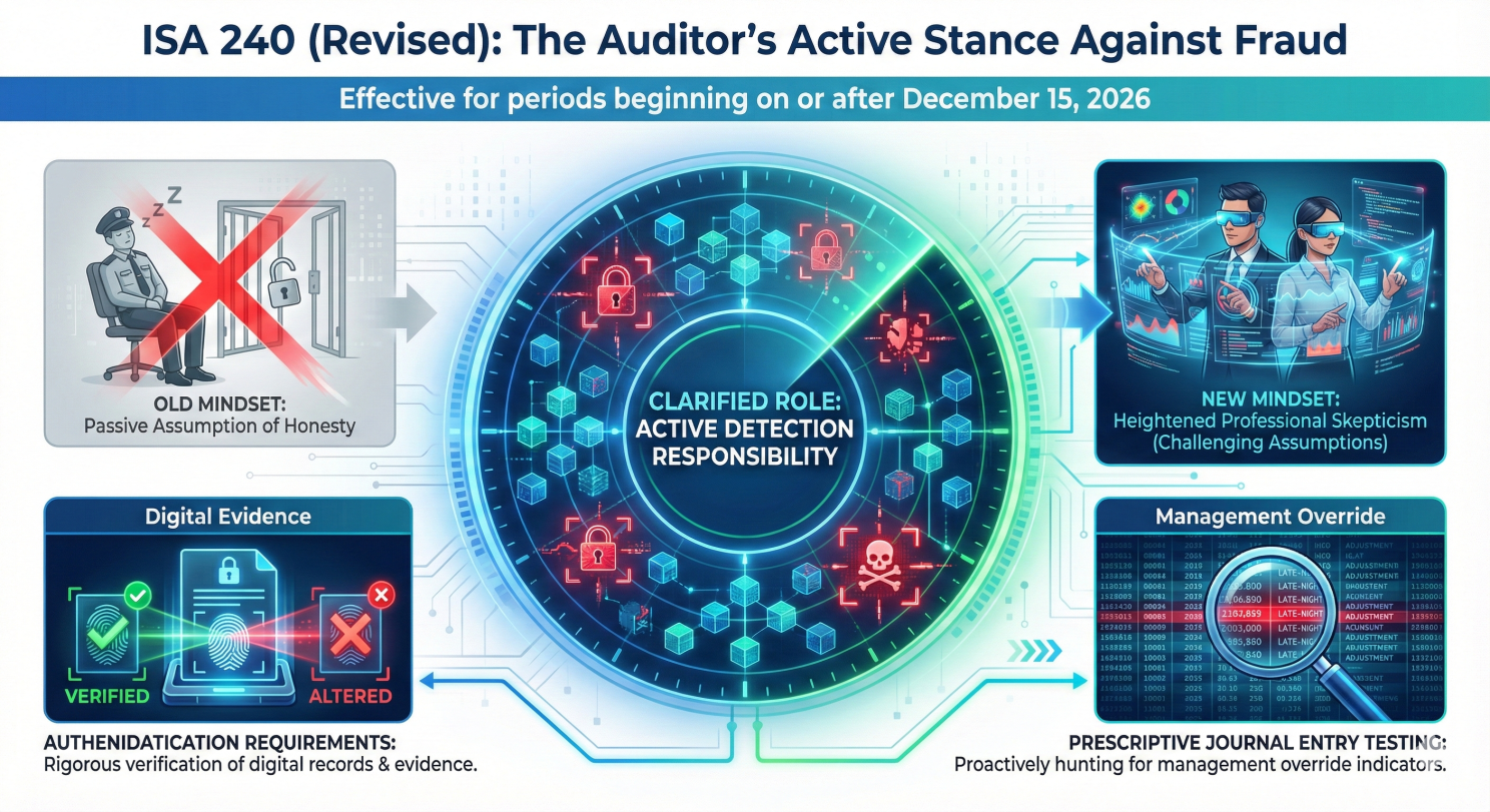 ISA 240 Revised Fraud Responsibilities Infographic