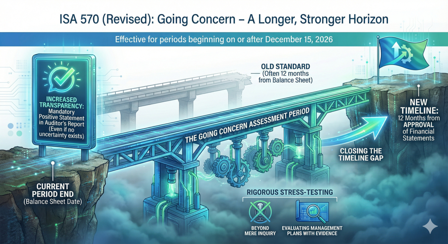 ISA 570 Revised Going Concern Overview Infographic
